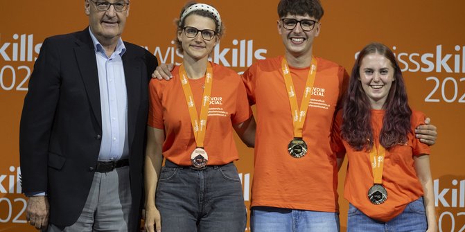 Siegerehrung SwissSkills mit Guy Parmeling
